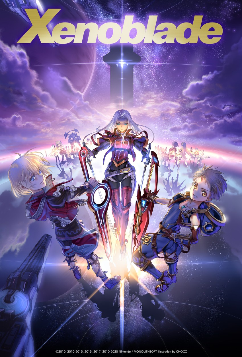 pyra, mythra, nia, rex, melia antiqua, and 8 more (xenoblade chronicles and 3 more) drawn by choco_(chocolate_shop)