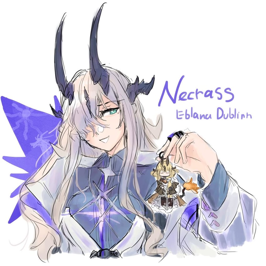 reed, reed the flame shadow, and necrass (arknights) drawn by eccmand