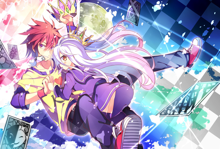 shiro and sora (no game no life) drawn by kinoshita_neko