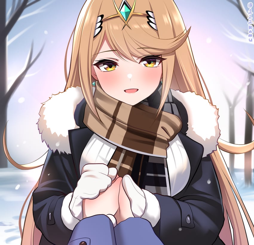 mythra (xenoblade chronicles and 1 more) drawn by namu_(112namu)