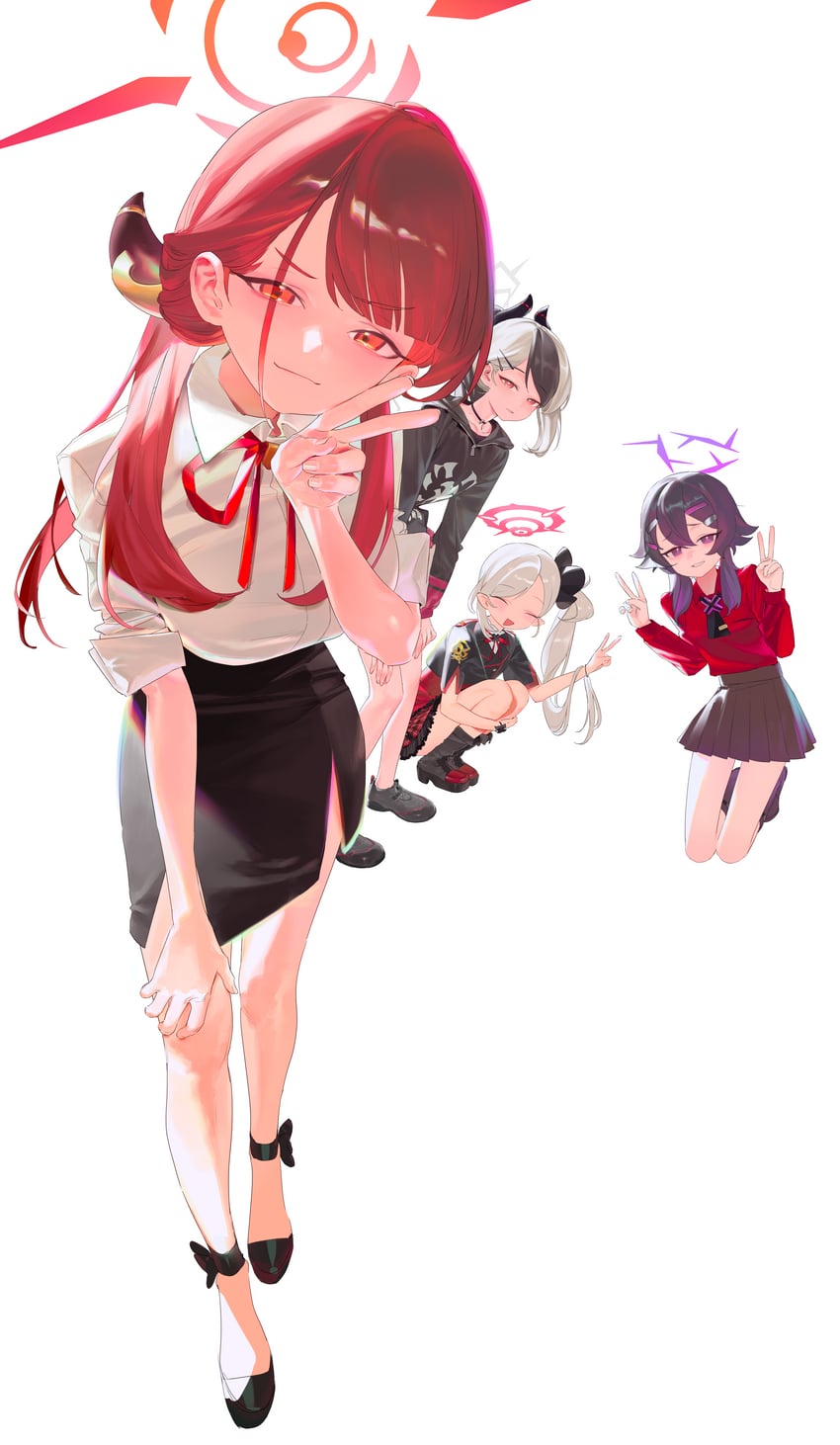 kayoko, aru, mutsuki, and haruka (blue archive) drawn by zippo_(2387576974)
