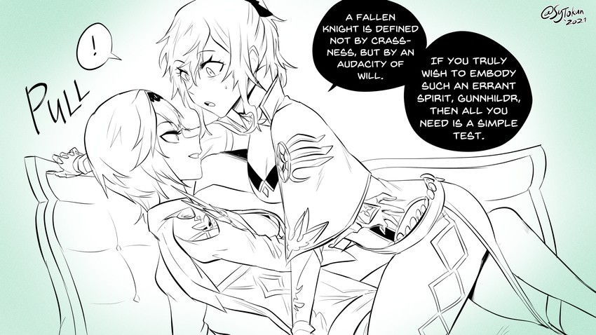 eula and jean (genshin impact) drawn by sytokun