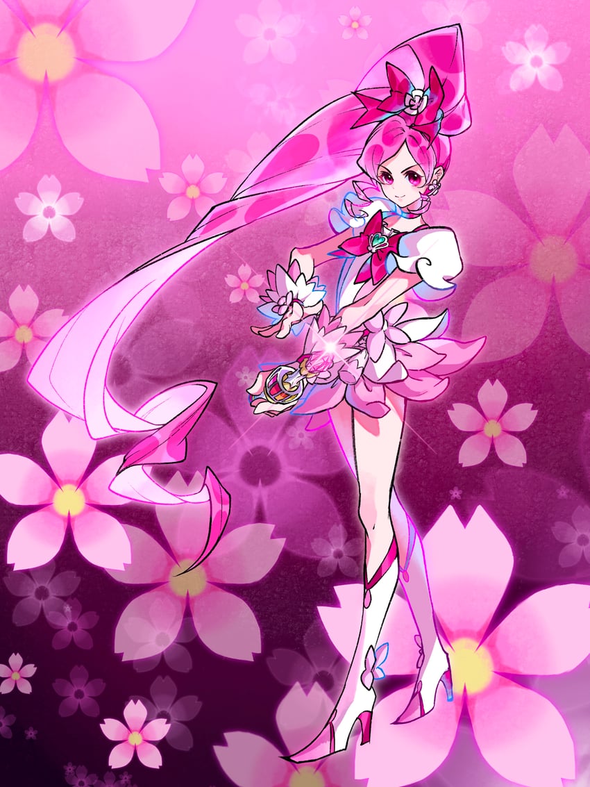 hanasaki tsubomi and cure blossom (precure and 1 more) drawn by inhan