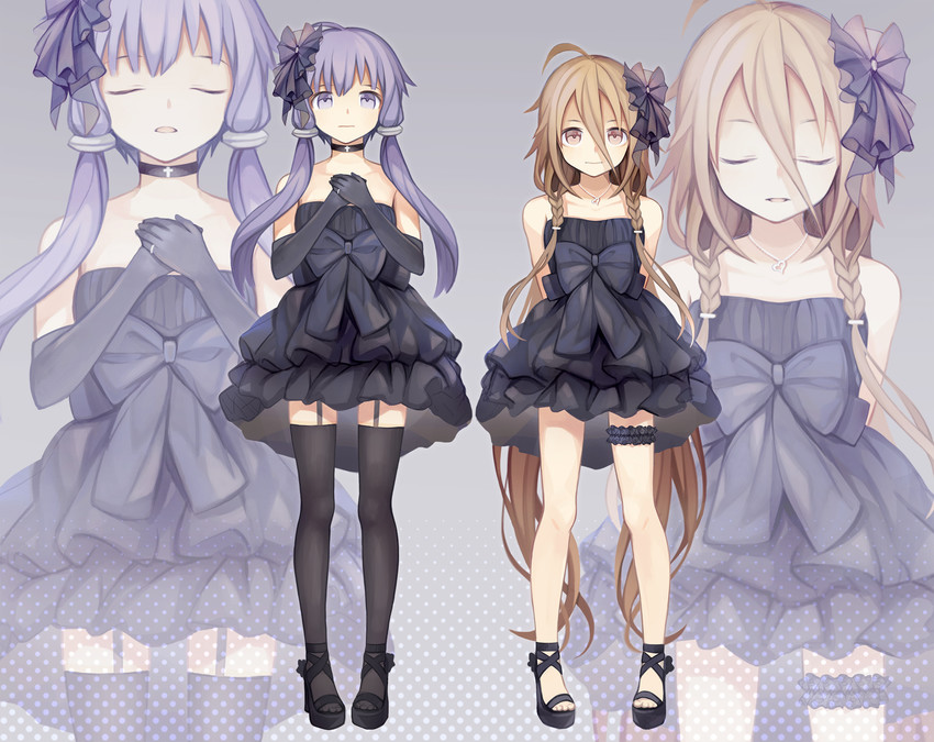 yuzuki yukari and ia (vocaloid and 1 more) drawn by kari_kenji
