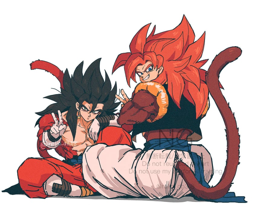 gogeta and vegetto (dragon ball and 2 more) drawn by relio_db318