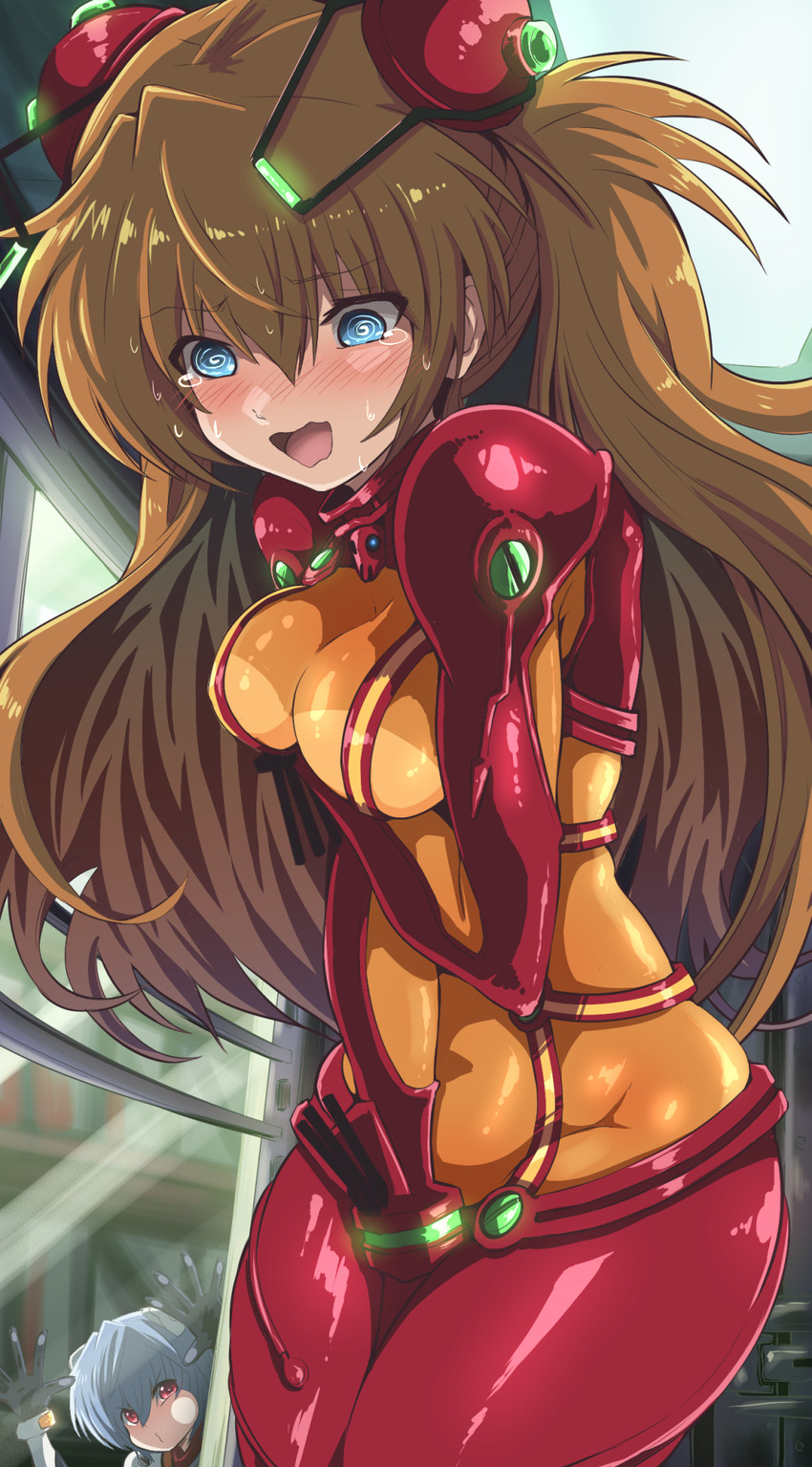 souryuu asuka langley and ayanami rei (neon genesis evangelion and 2 more) drawn by fujitaka_nasu