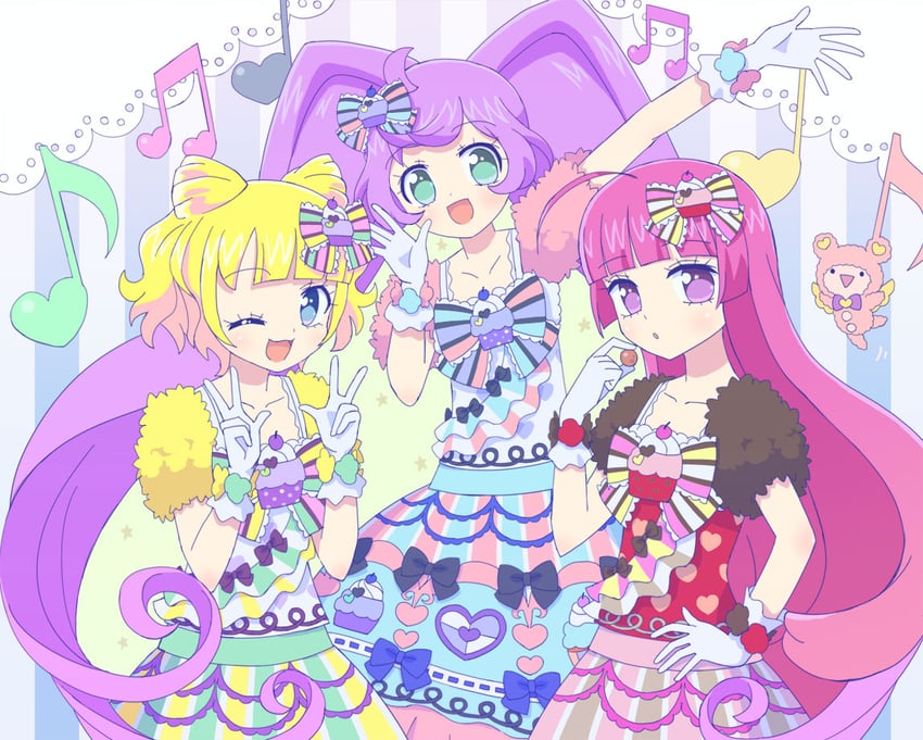manaka laala, minami mirei, hojo sophy, and kuma (pretty series and 1 more) drawn by ku_(residual666)