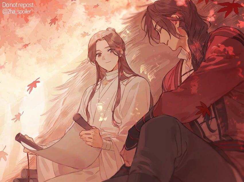 xie lian, hua cheng, and san lang (tianguan cifu) drawn by galbae