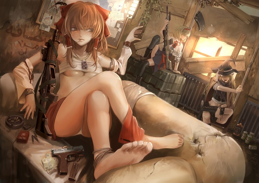 hakurei reimu, kirisame marisa, alice margatroid, and osama bin laden (touhou) drawn by koh_(minagi_kou)