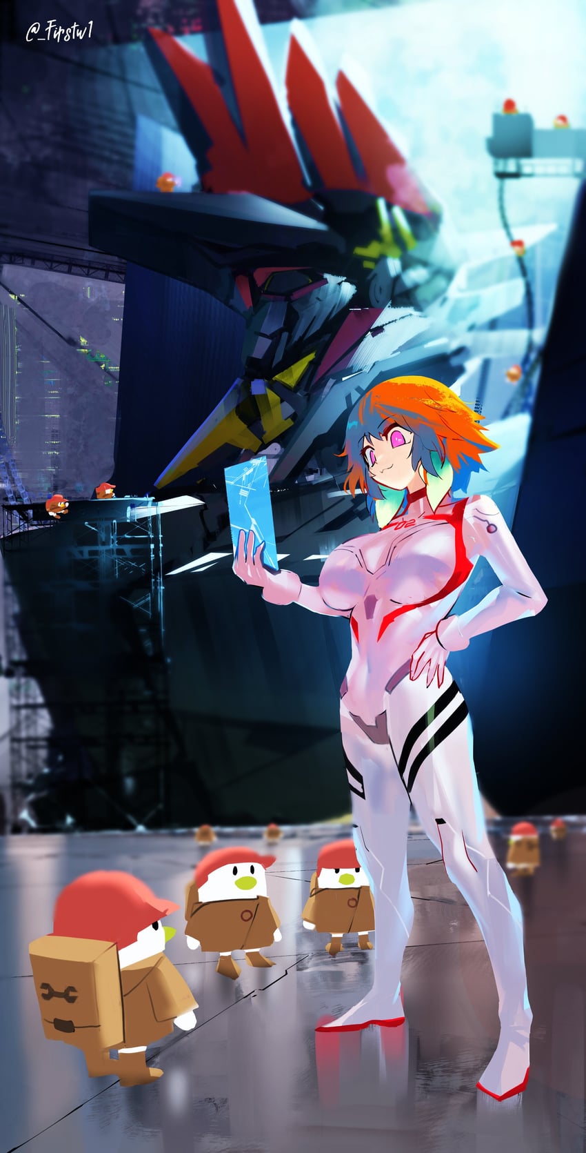 takanashi kiara and kfp employee (hololive and 4 more) drawn by firstw1