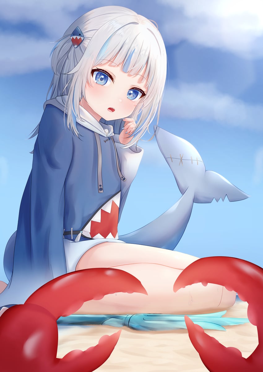 gawr gura (hololive and 1 more) drawn by ramuneru