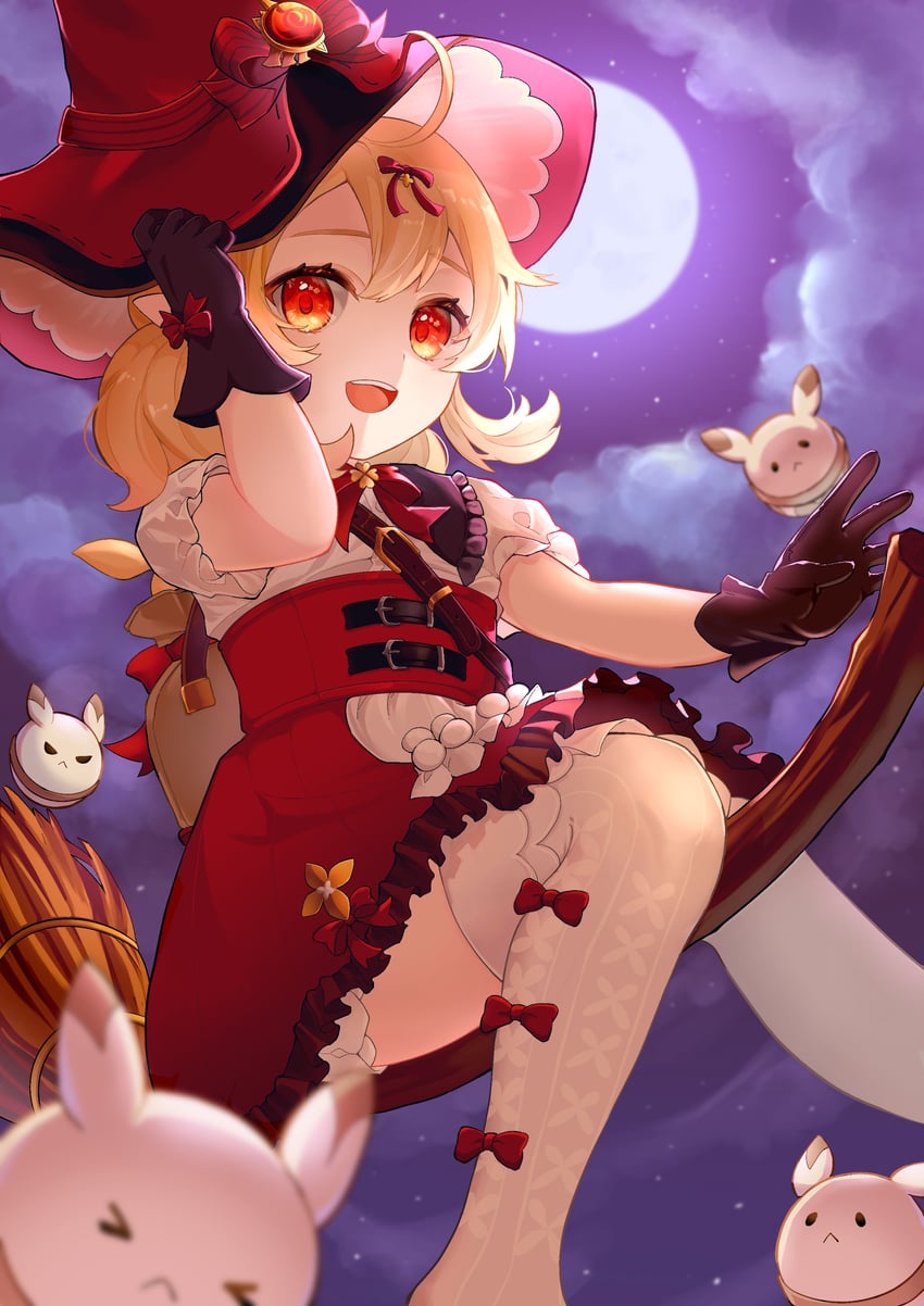 jumpy dumpty and klee (genshin impact) drawn by mugita_(mokankan)