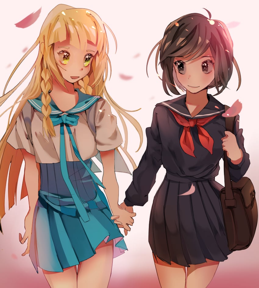 lillie and selene (pokemon and 1 more) drawn by monmyo