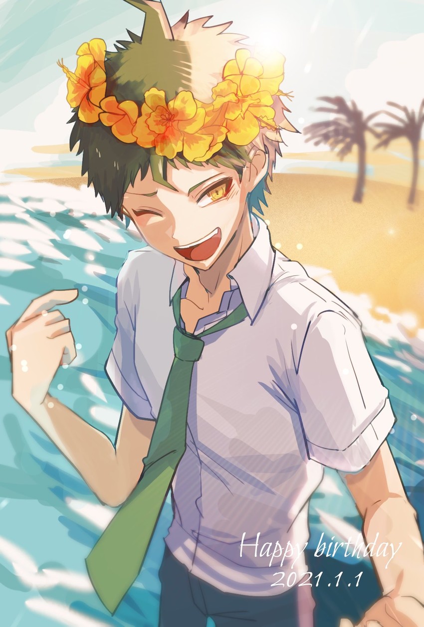 hinata hajime (danganronpa and 1 more) drawn by buwei_(ironypot)