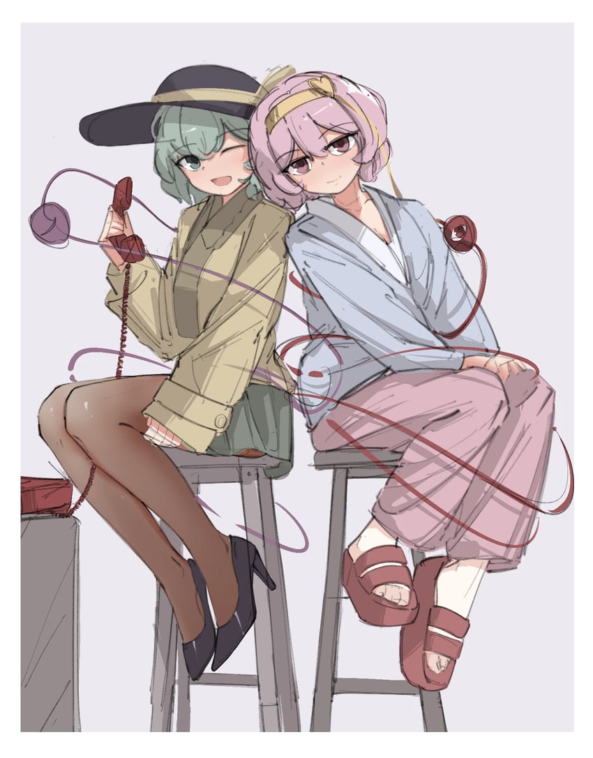 komeiji koishi and komeiji satori (touhou) drawn by fengzhong_yuntuan