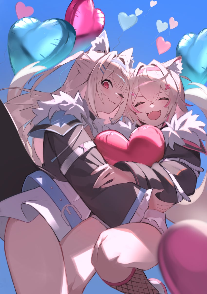 fuwawa abyssgard and mococo abyssgard (hololive and 1 more) drawn by kouhiipan
