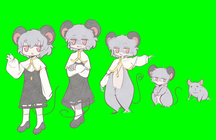 nazrin and nyon (touhou and 1 more) drawn by kakaka_(user_fhey7235)