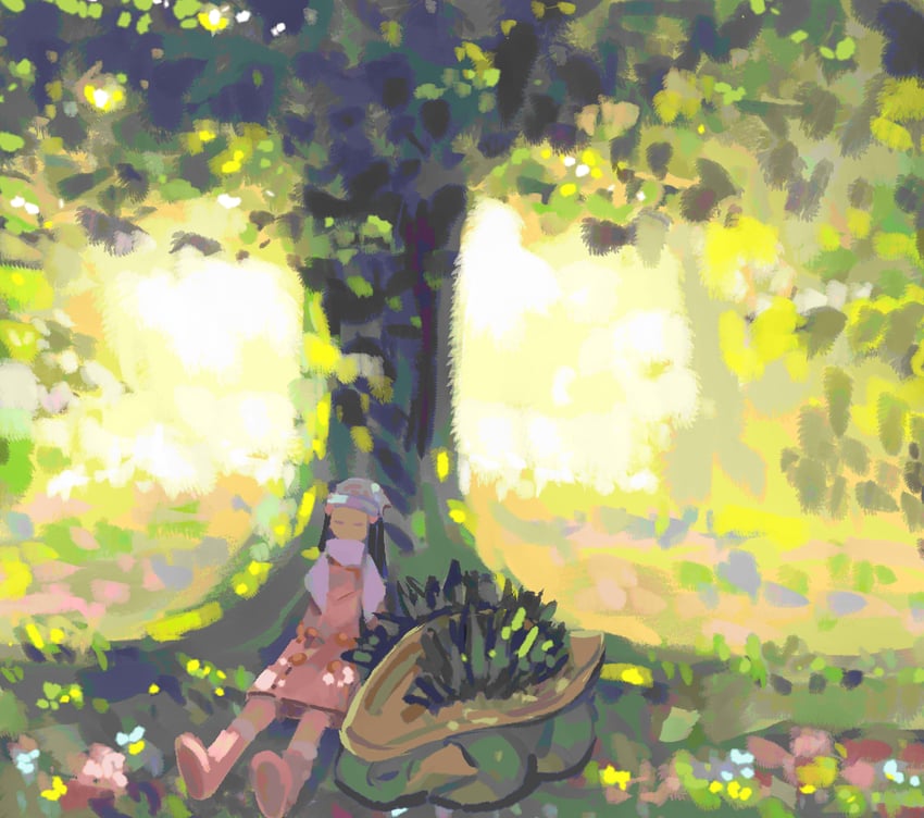 dawn and grotle (pokemon and 2 more) drawn by currypan99