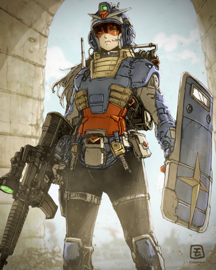 rx-78-2 gundam (gundam and 1 more) drawn by moyan