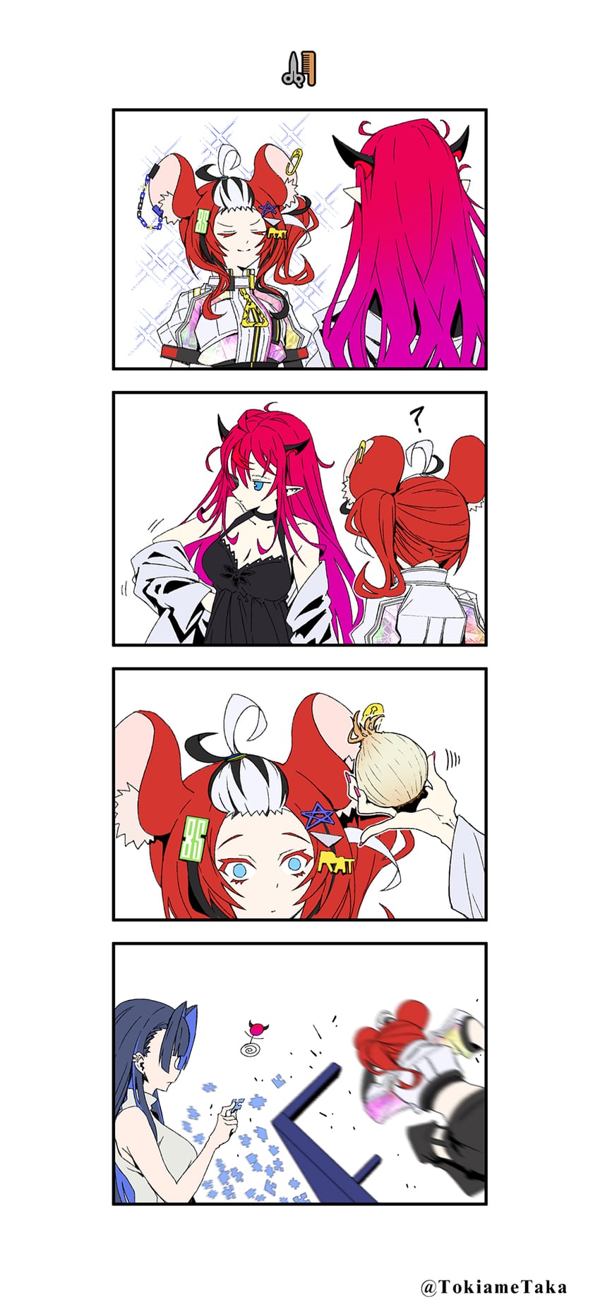 ouro kronii, hakos baelz, and irys (hololive and 1 more) drawn by taka_t