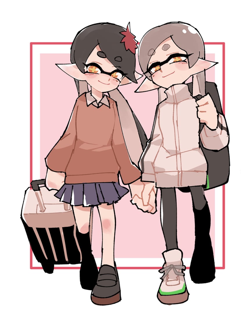 callie and marie (splatoon and 1 more) drawn by gomipomi