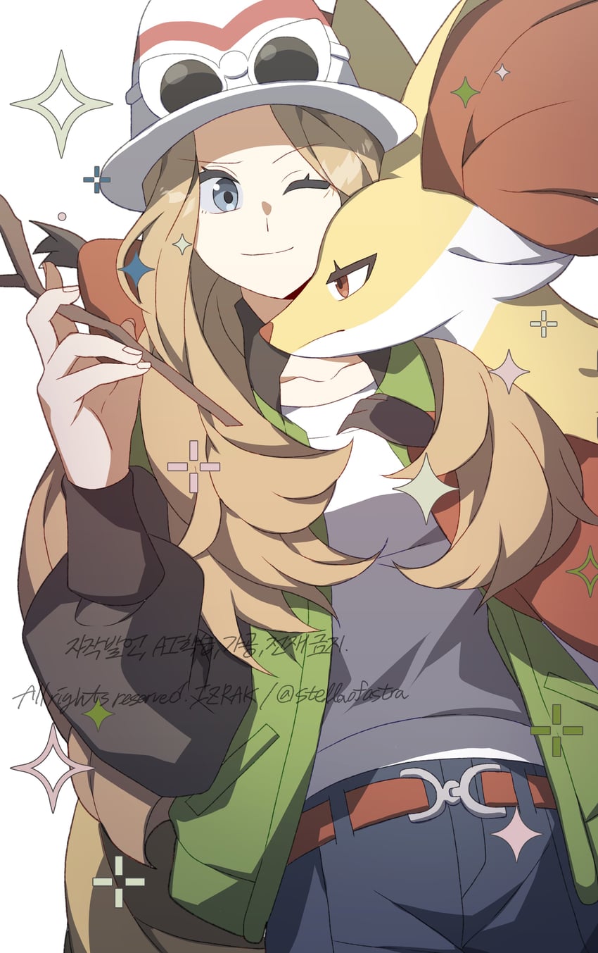 serena, delphox, and harmony (pokemon and 2 more) drawn by stellaofastra