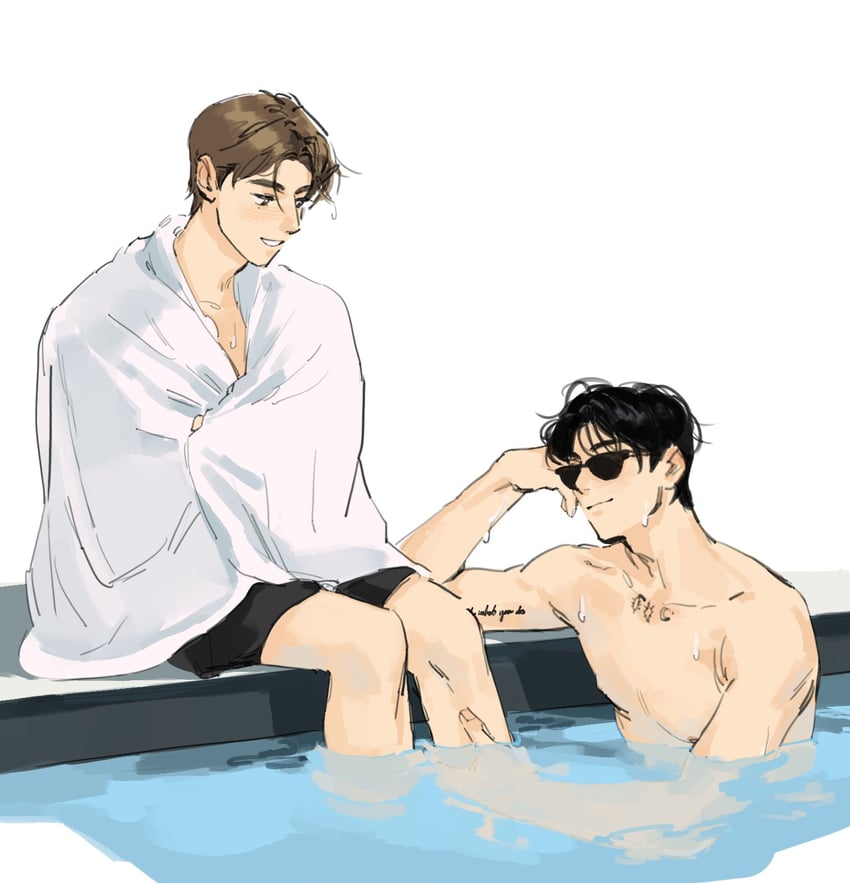 sung han-bin and zhang hao (real life and 1 more) drawn by haotmeal
