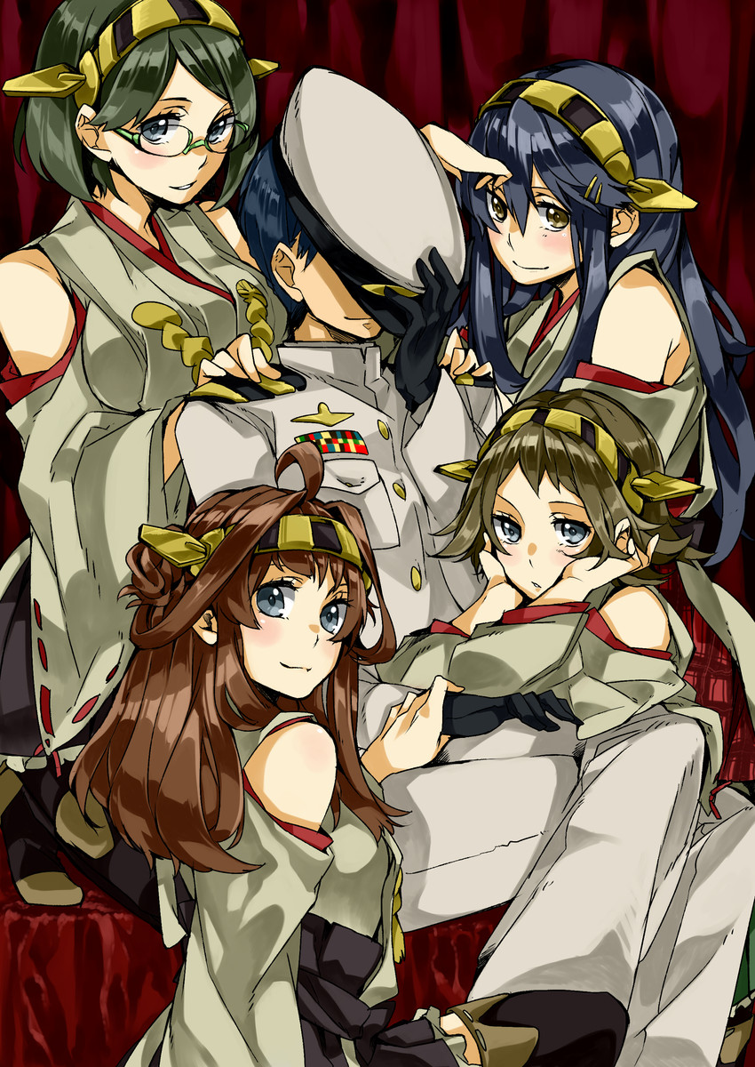 admiral, kongou, haruna, hiei, and kirishima (kantai collection) drawn by abeshi