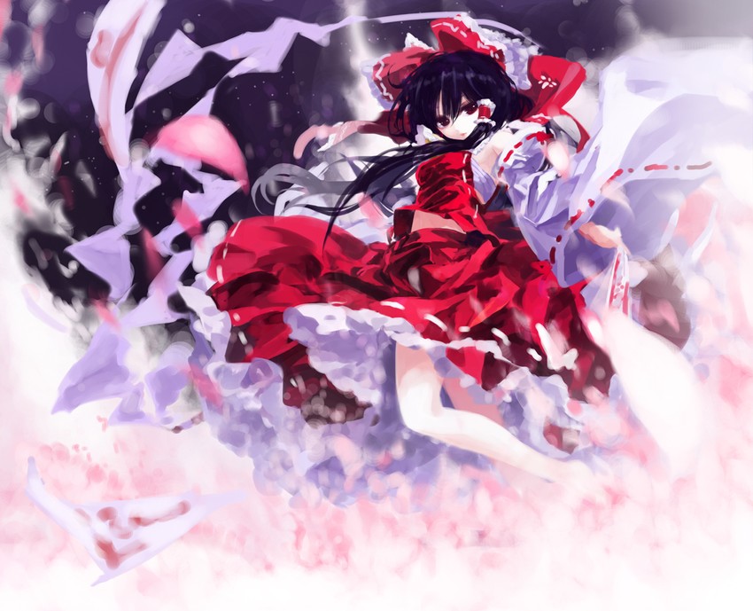 hakurei reimu (touhou) drawn by iseki_(kuroshura_no_tabiji)