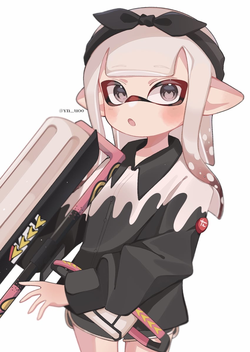 inkling player character and inkling girl (splatoon and 1 more) drawn by yn_uo0