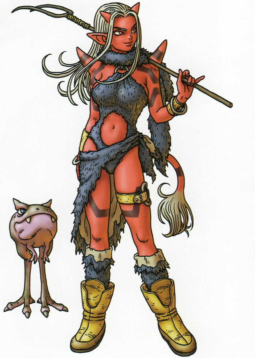 ogre and heroine (dragon quest and 1 more) drawn by toriyama_akira
