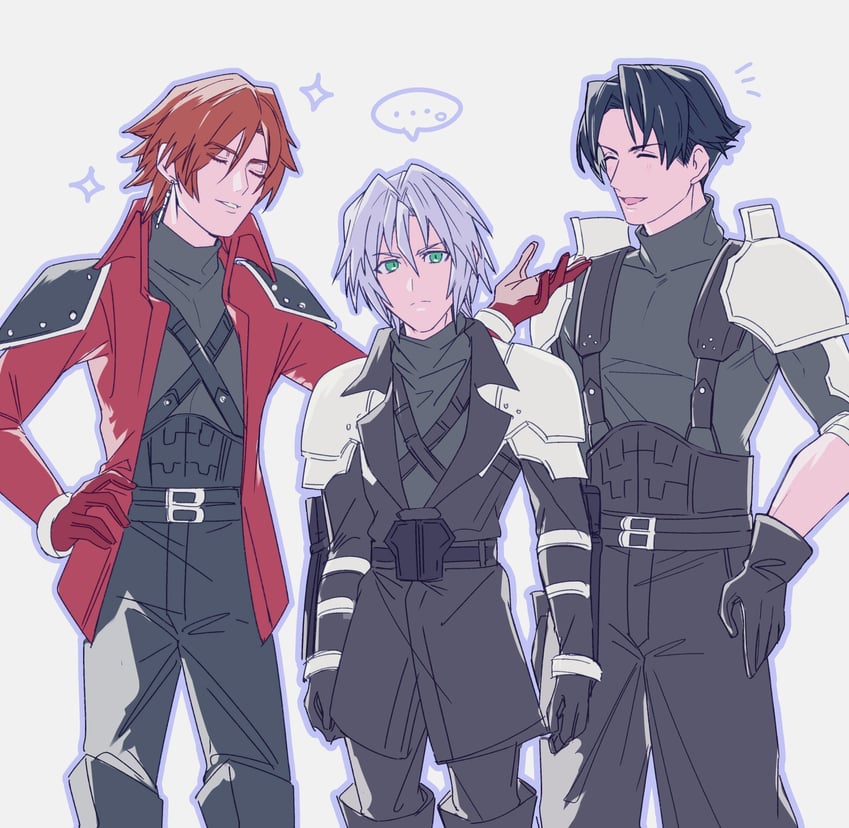 sephiroth, genesis rhapsodos, and angeal hewley (final fantasy and 2 more) drawn by keiseki1