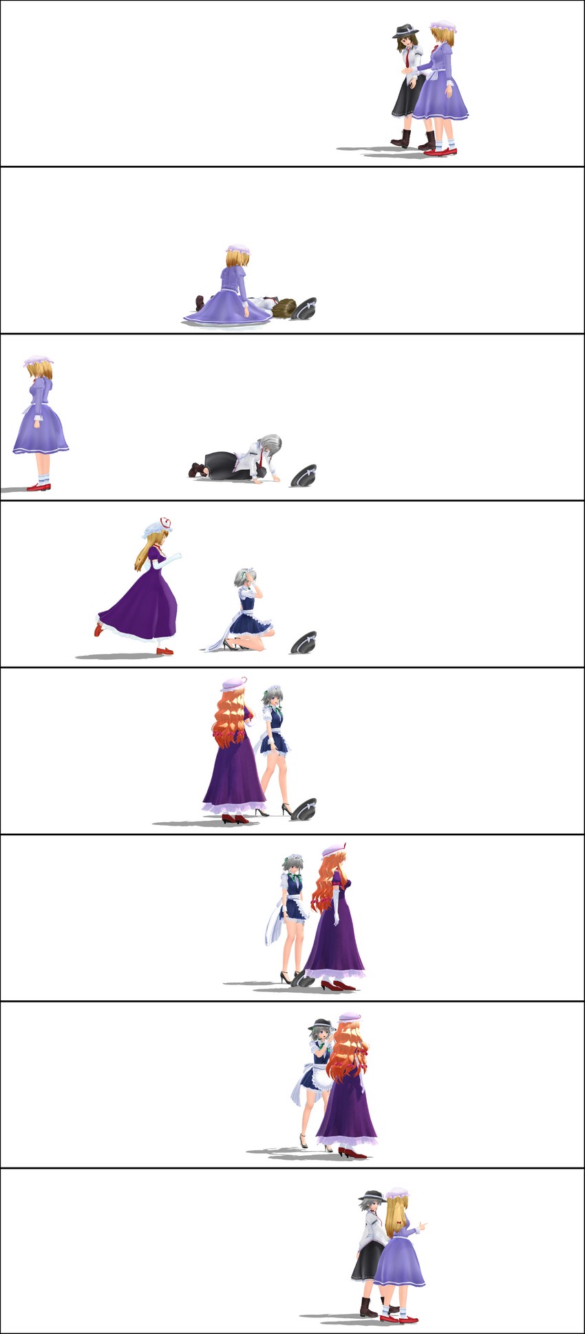 izayoi sakuya, yakumo yukari, usami renko, and maribel hearn (touhou) drawn by ktv34