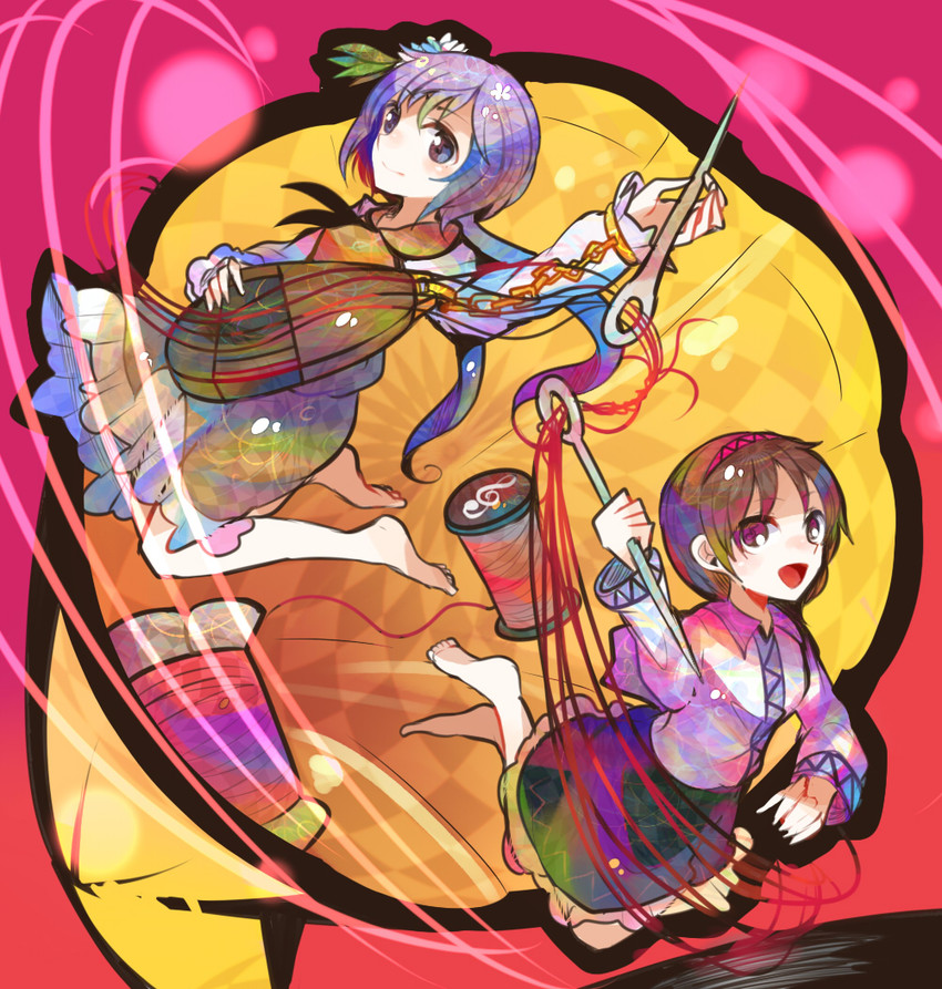 tsukumo benben and tsukumo yatsuhashi (touhou) drawn by itomugi-kun