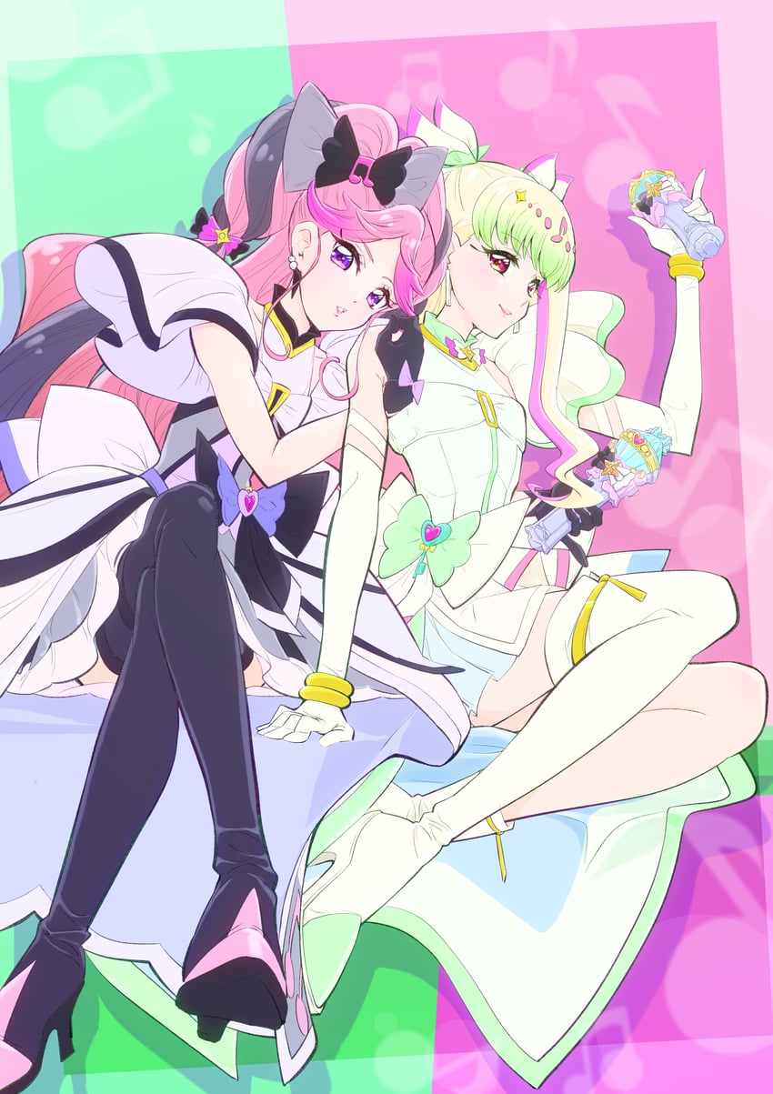 cure zukyuun and cure kiss (precure and 1 more) drawn by itaoka1