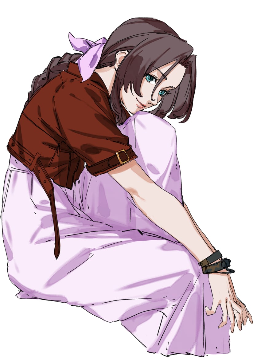 aerith gainsborough (final fantasy and 2 more) drawn by zou_(pixiv16822216)