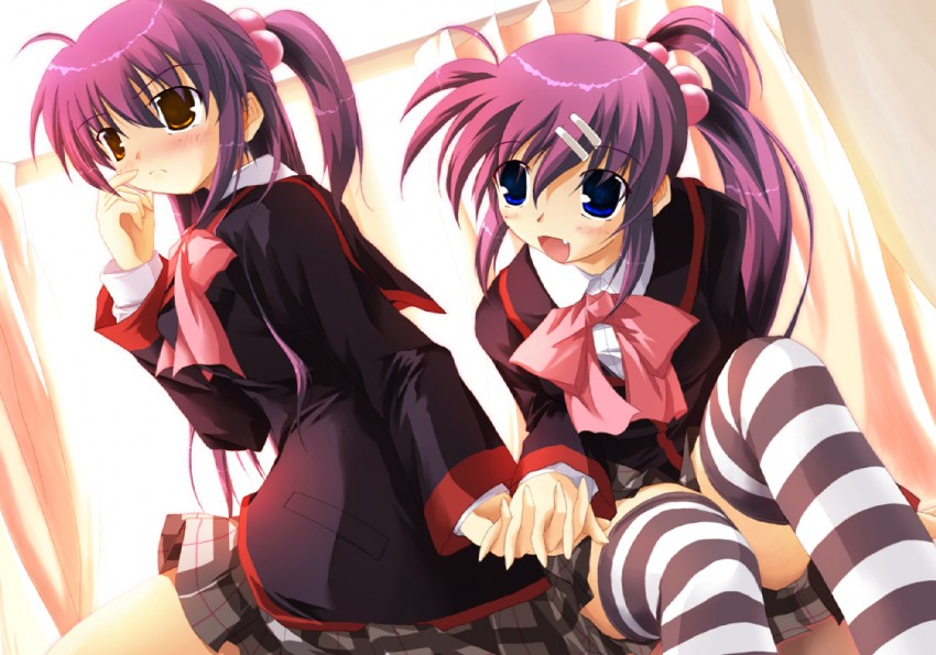 saigusa haruka and futaki kanata (little busters!) drawn by shippo_danshaku