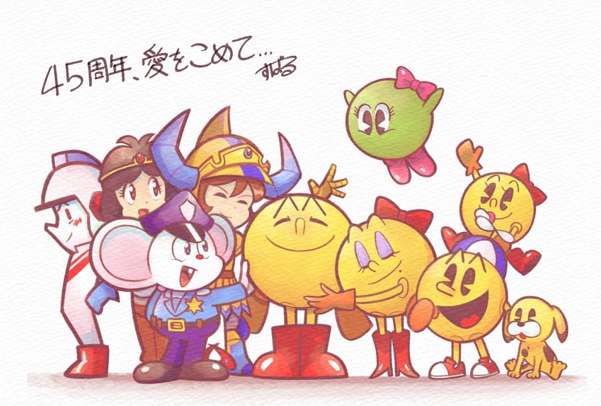 pac-man, ki, gilgamesh, hori taizou, mappy, and 5 more (pac-man and 4 more) drawn by h9a3e17e_8