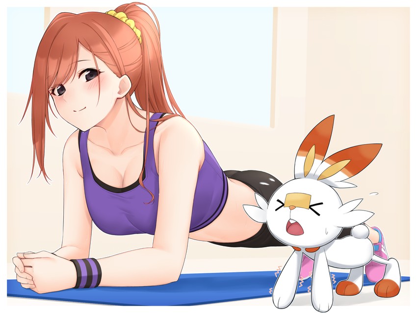 scorbunny and arisugawa natsuha (pokemon and 2 more) drawn by kirou_(kiruyuu1210)