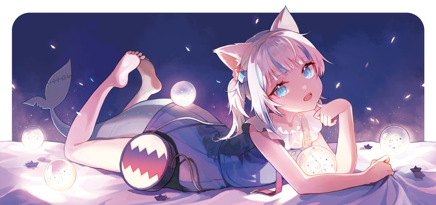 gawr gura (hololive and 1 more) drawn by happyongdal