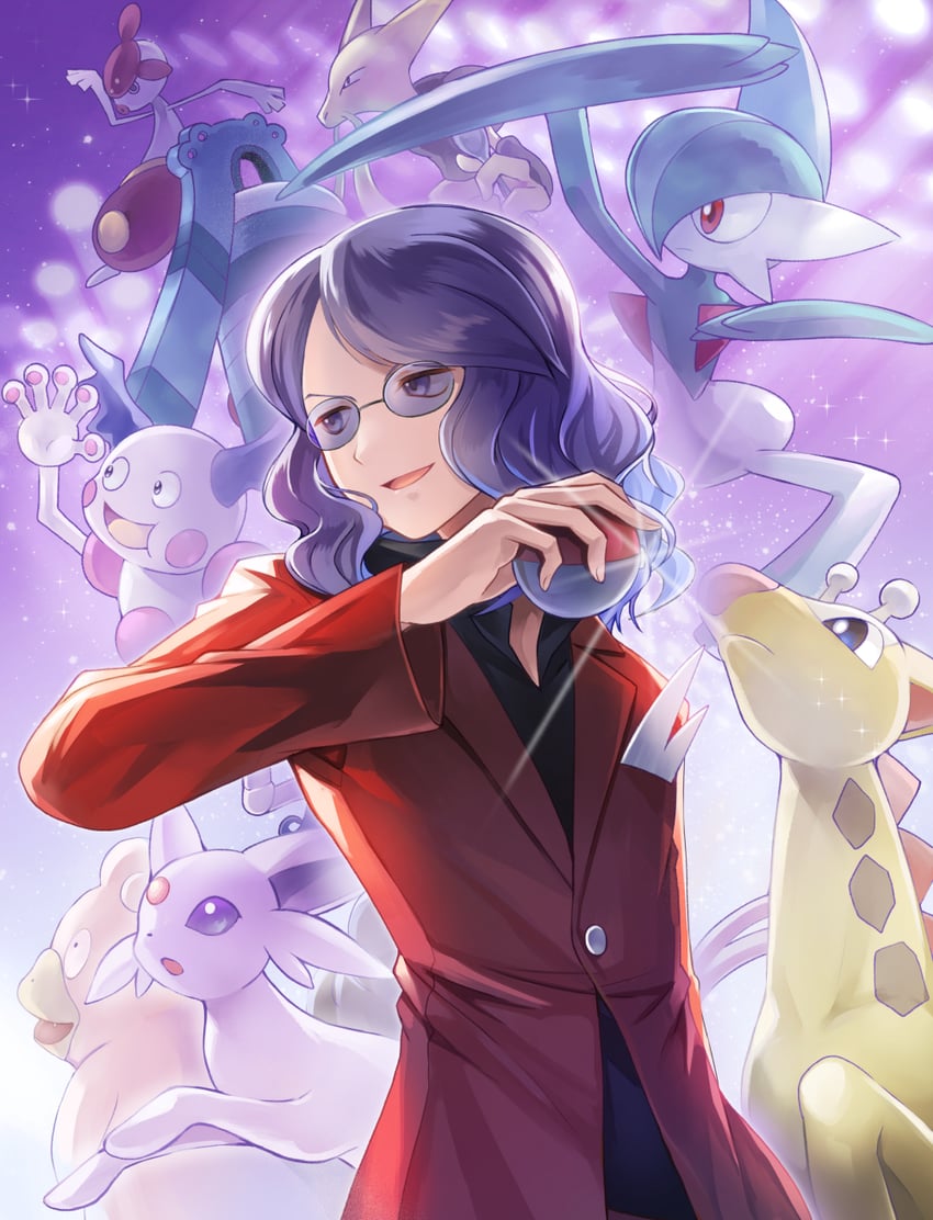 espeon, gallade, alakazam, mr. mime, slowbro, and 4 more (pokemon and 1 more) drawn by akr_(tvfz2233)