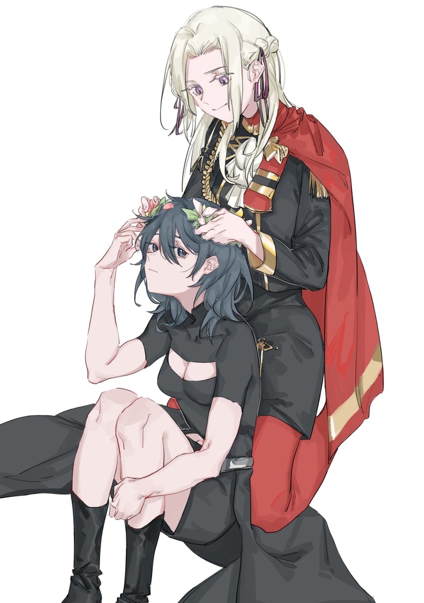 female byleth and edelgard von hresvelg (fire emblem and 1 more) drawn by molu_stranger