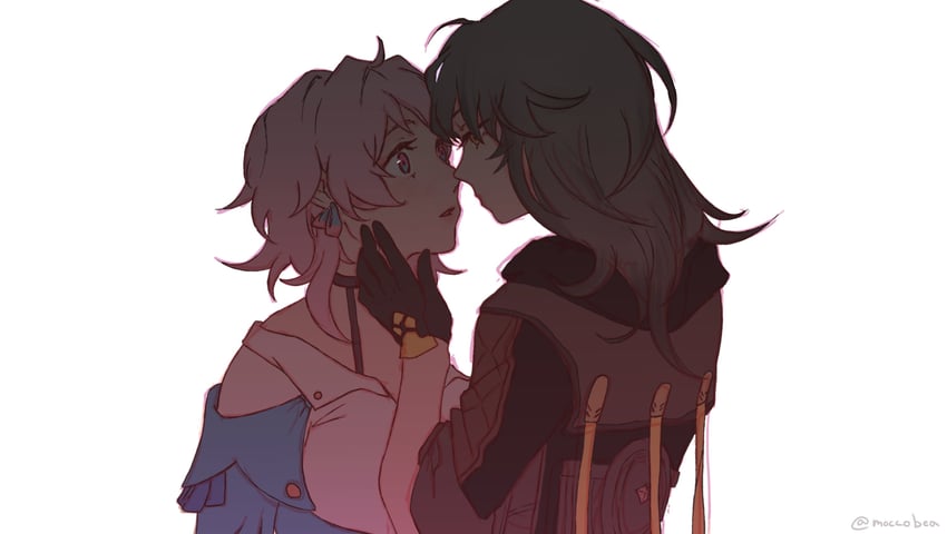 trailblazer, stelle, and march 7th (honkai and 1 more) drawn by moccobea