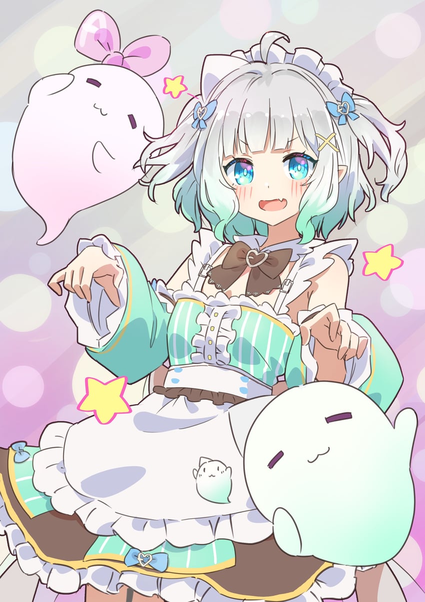 mint fantome and wisps (indie virtual youtuber) drawn by icorasama