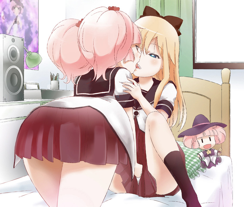 toshinou kyouko, yoshikawa chinatsu, and mirakurun (yuruyuri) drawn by kamiki_uutarou