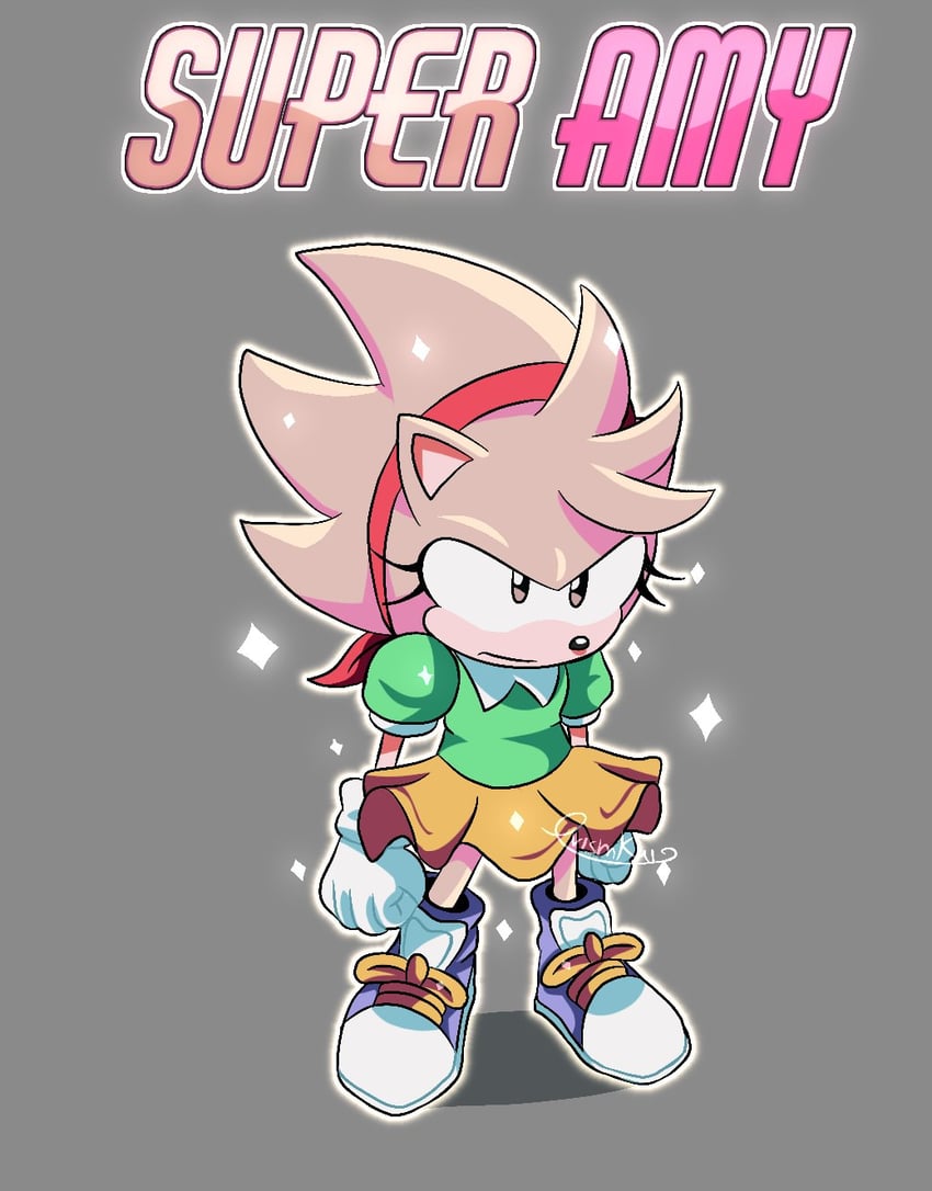 amy rose, classic amy, and super amy rose (sonic and 1 more) drawn by mesquix