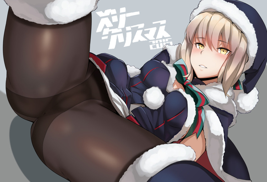 artoria pendragon, saber alter, and santa alter (fate and 1 more) drawn by kurowa
