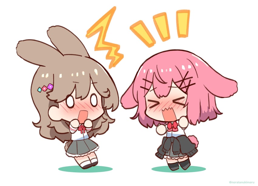amaori renako and sena ajisai (watashi ga koibito ni nareru wake naijan murimuri!) drawn by noratanukimaru