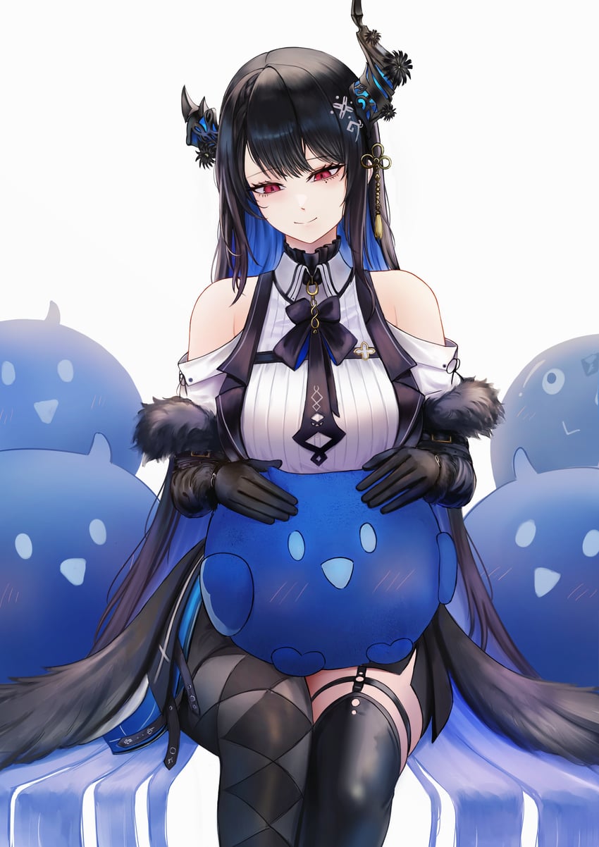 nerissa ravencroft, pebble, and jailbird (hololive and 1 more) drawn by k.chanichy