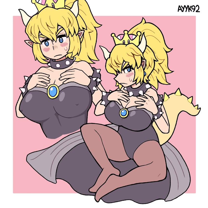 bowsette (mario and 1 more) drawn by ayyk92